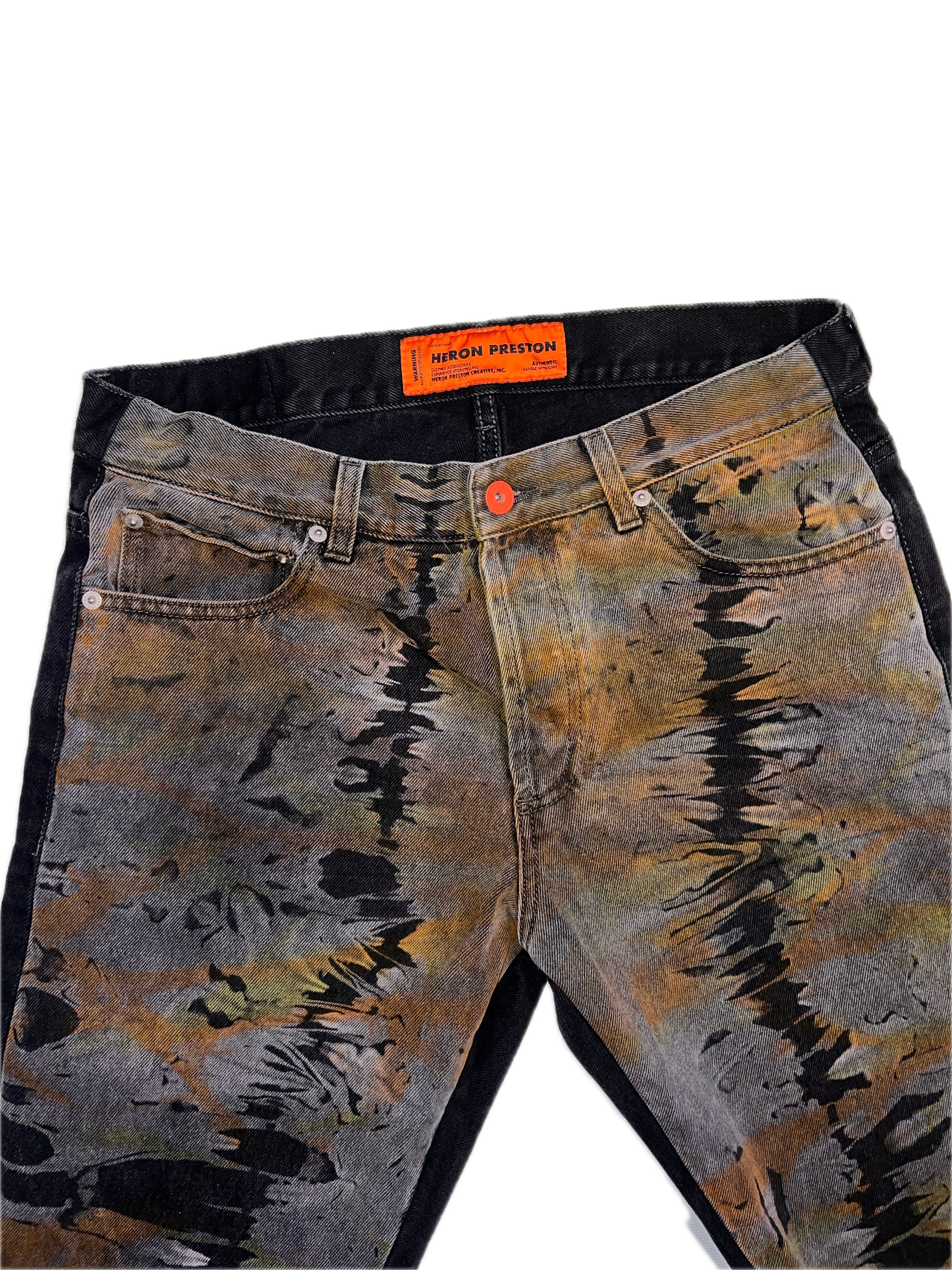 Heron Preston Tye Dye Black Denim